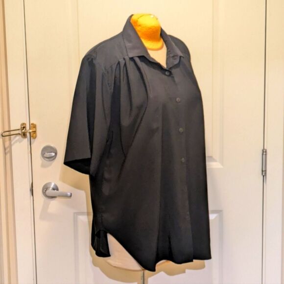 3/$30 Vintage 2X A Personal Touch Beautifully Draped Shoulder Pad Blouse - Picture 3 of 8